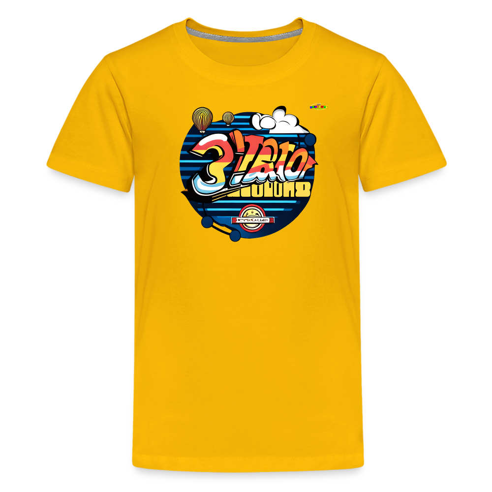 Retro Travel Logo Children's Premium T-Shirt-MyBrightSideClothing - sun yellow