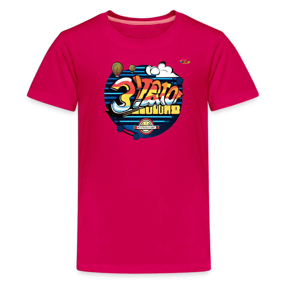 Retro Travel Logo Children's Premium T-Shirt-MyBrightSideClothing - dark pink