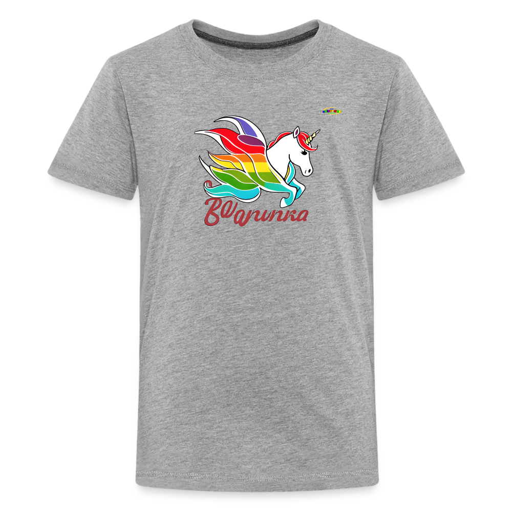 Rainbow Unicorn Logo Children's Premium T-Shirt -MyBrightSideClothing - heather gray