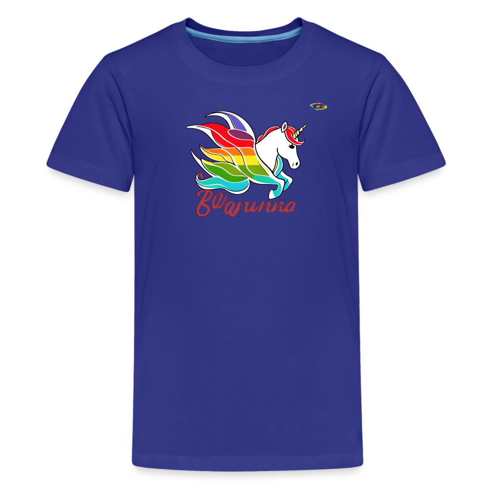 Rainbow Unicorn Logo Children's Premium T-Shirt -MyBrightSideClothing - royal blue