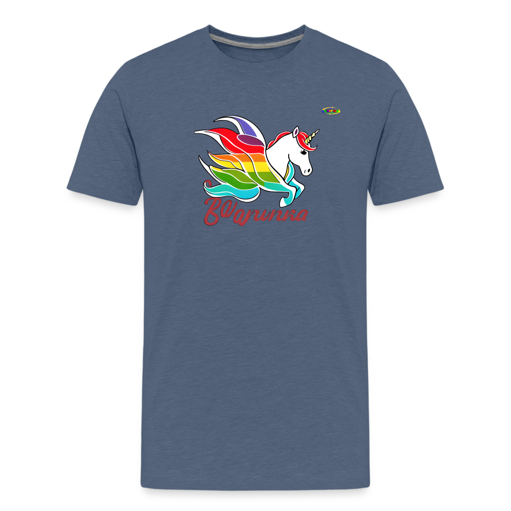 Rainbow Unicorn Logo Children's Premium T-Shirt -MyBrightSideClothing - heather blue