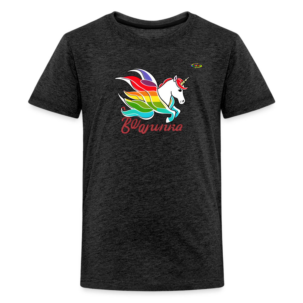 Rainbow Unicorn Logo Children's Premium T-Shirt -MyBrightSideClothing - charcoal grey