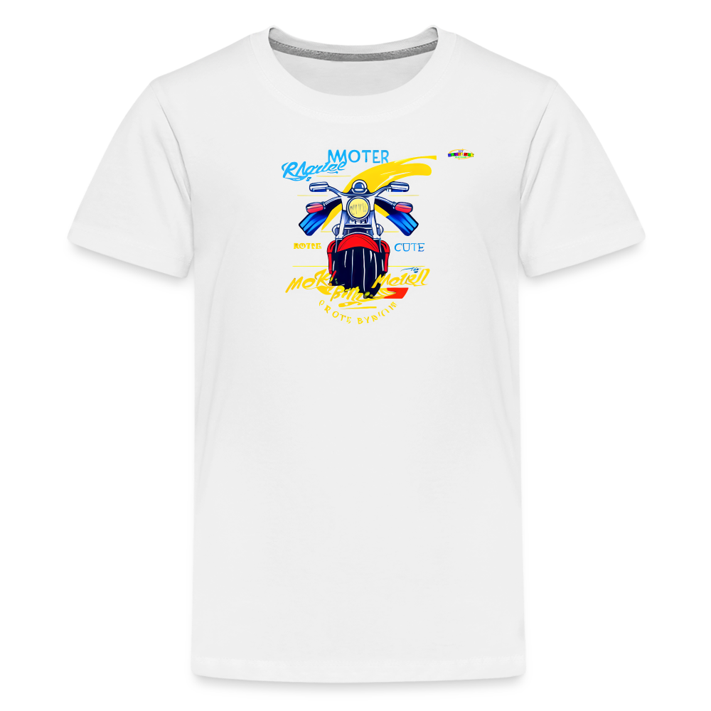 Motorcycle Logo Children's Premium T-Shirt -MyBrightSideClothing - white