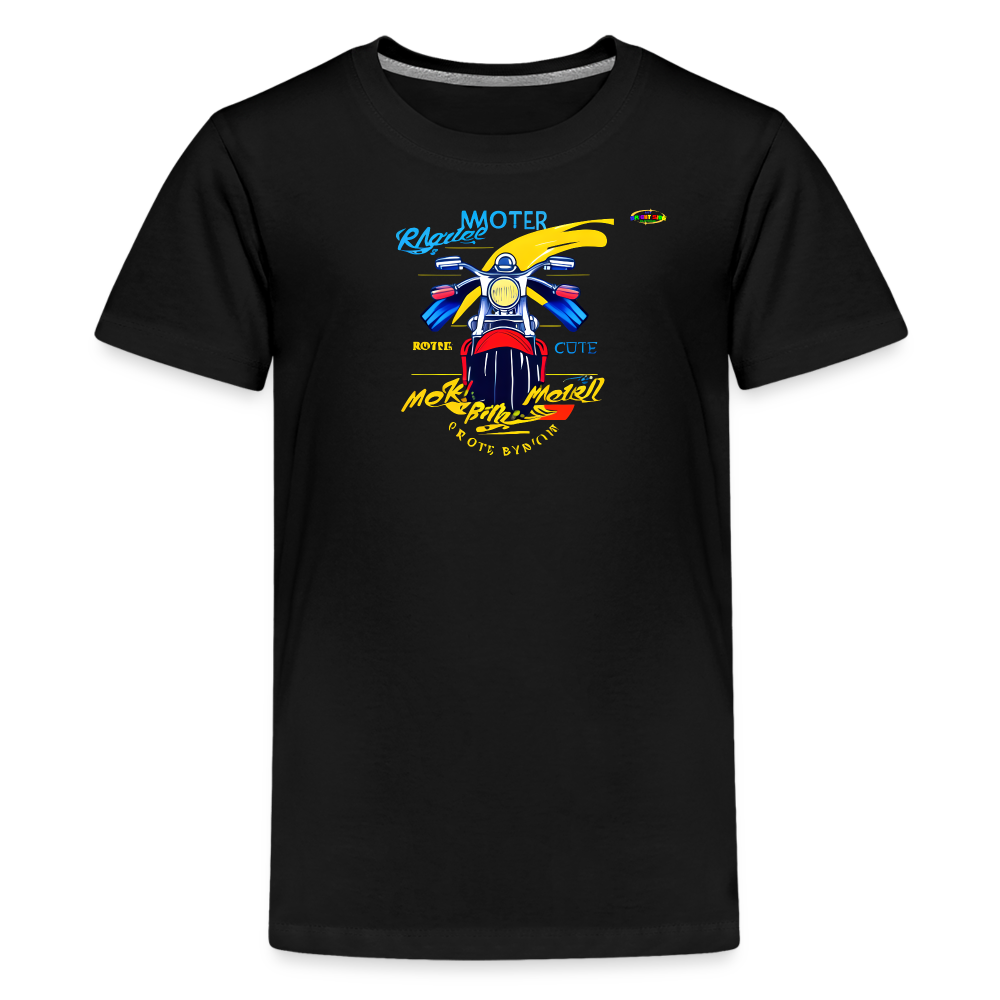 Motorcycle Logo Children's Premium T-Shirt -MyBrightSideClothing - black