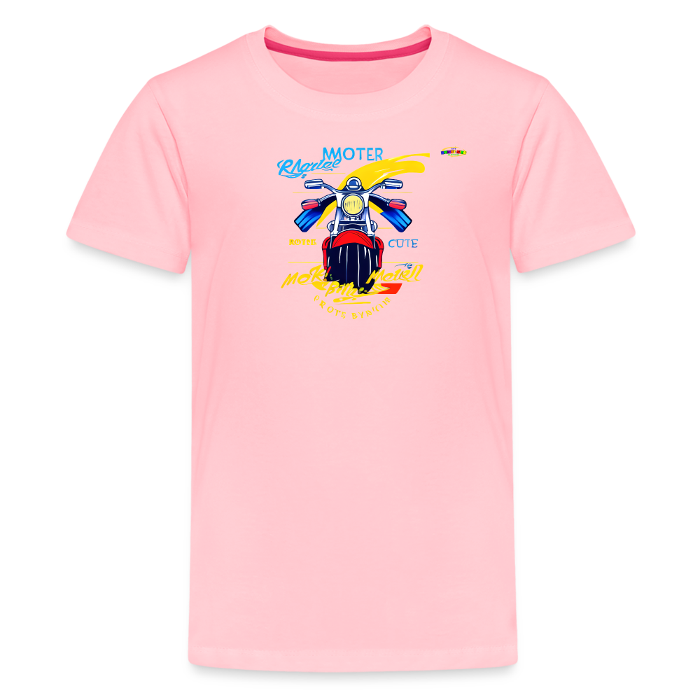 Motorcycle Logo Children's Premium T-Shirt -MyBrightSideClothing - pink