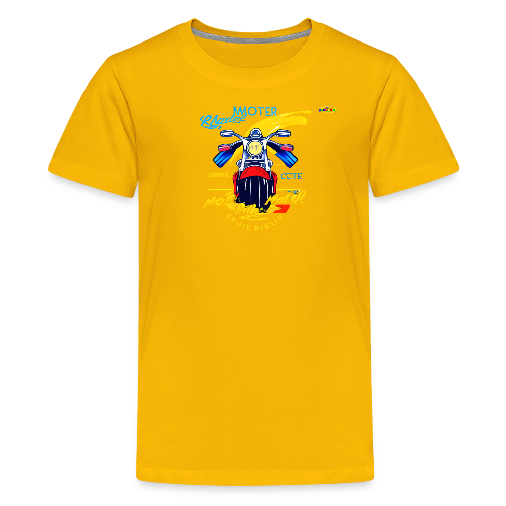 Motorcycle Logo Children's Premium T-Shirt -MyBrightSideClothing - sun yellow