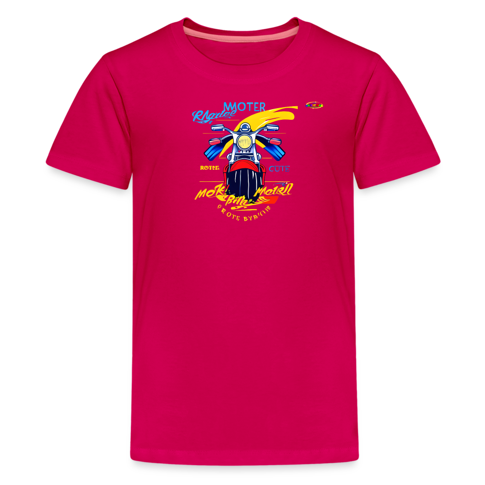 Motorcycle Logo Children's Premium T-Shirt -MyBrightSideClothing - dark pink