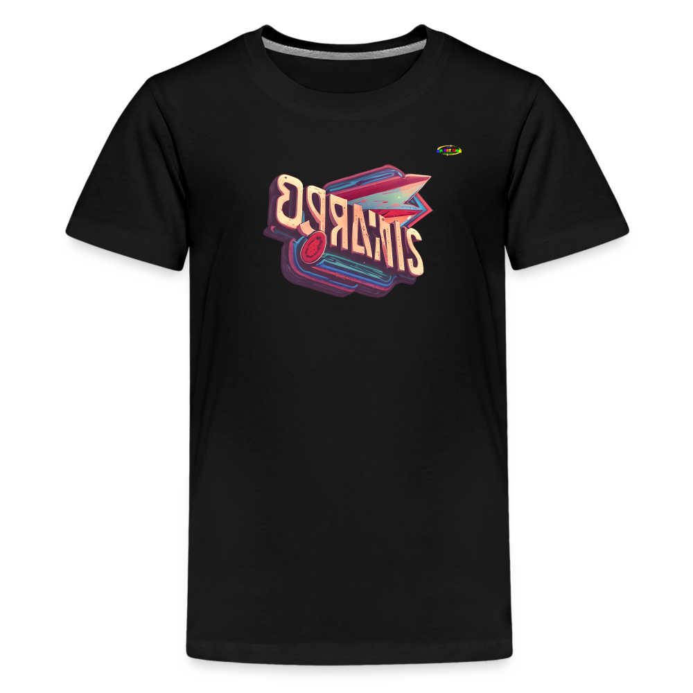 Super Retro 3D Logo Children's Premium T-Shirt -MyBrightSideClothing - black