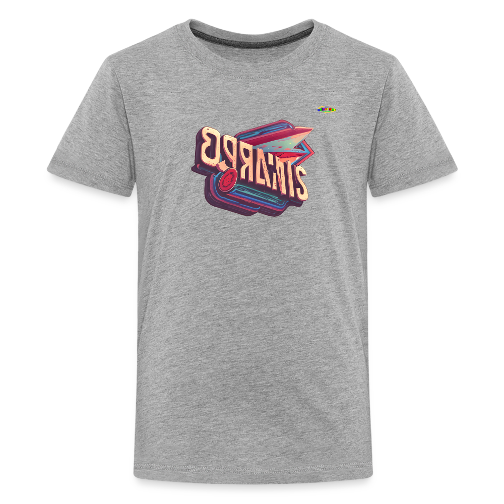 Super Retro 3D Logo Children's Premium T-Shirt -MyBrightSideClothing - heather gray