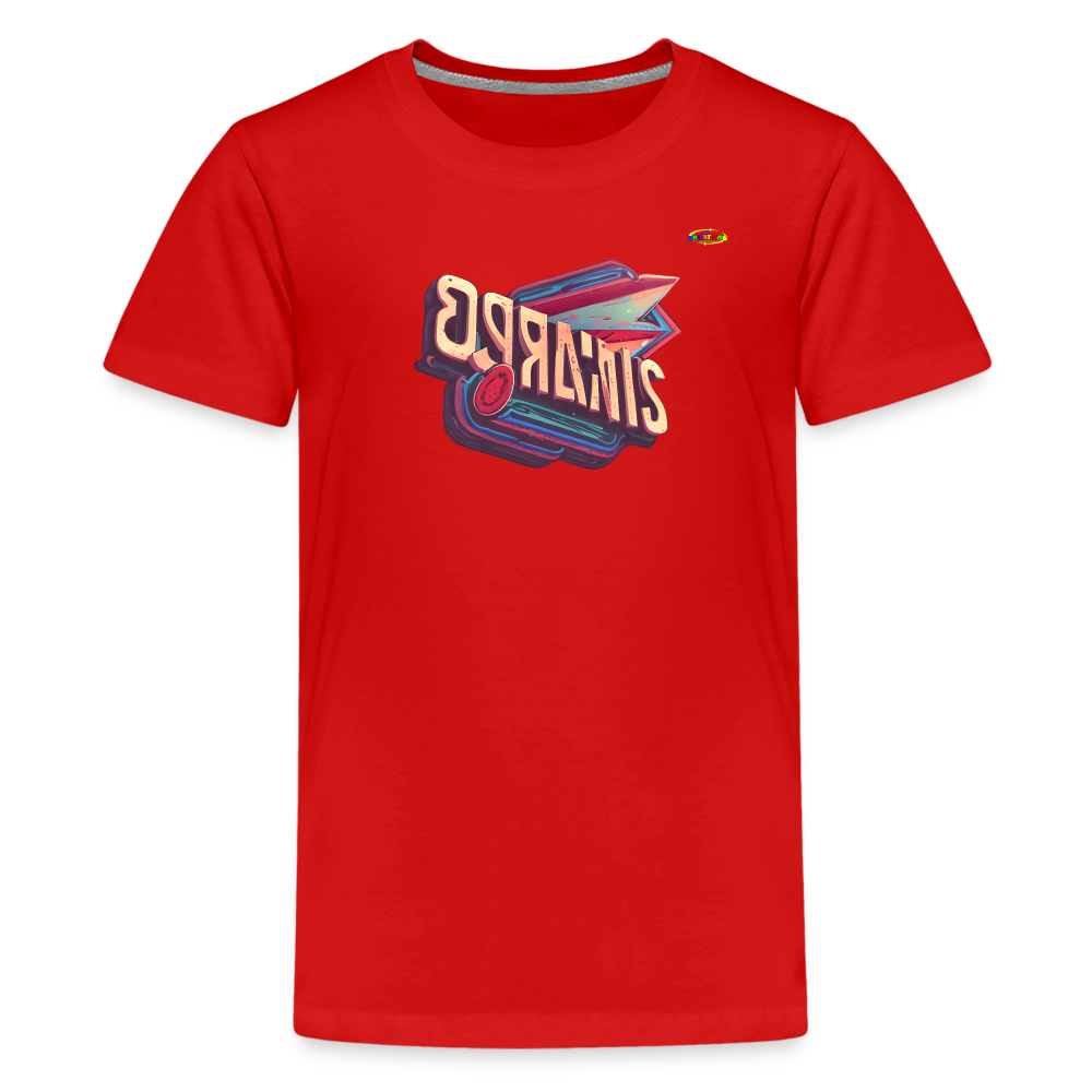 Super Retro 3D Logo Children's Premium T-Shirt -MyBrightSideClothing - red