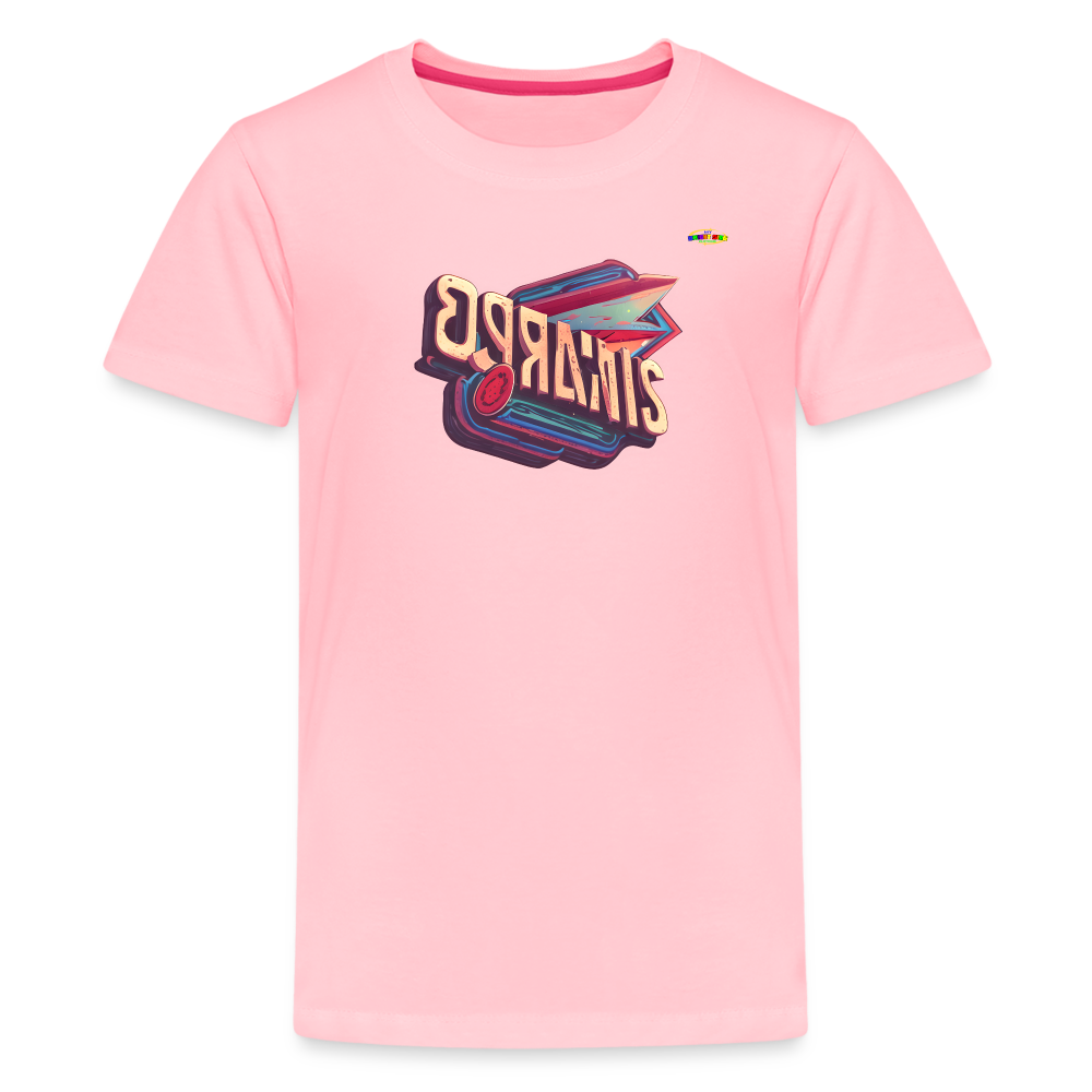 Super Retro 3D Logo Children's Premium T-Shirt -MyBrightSideClothing - pink