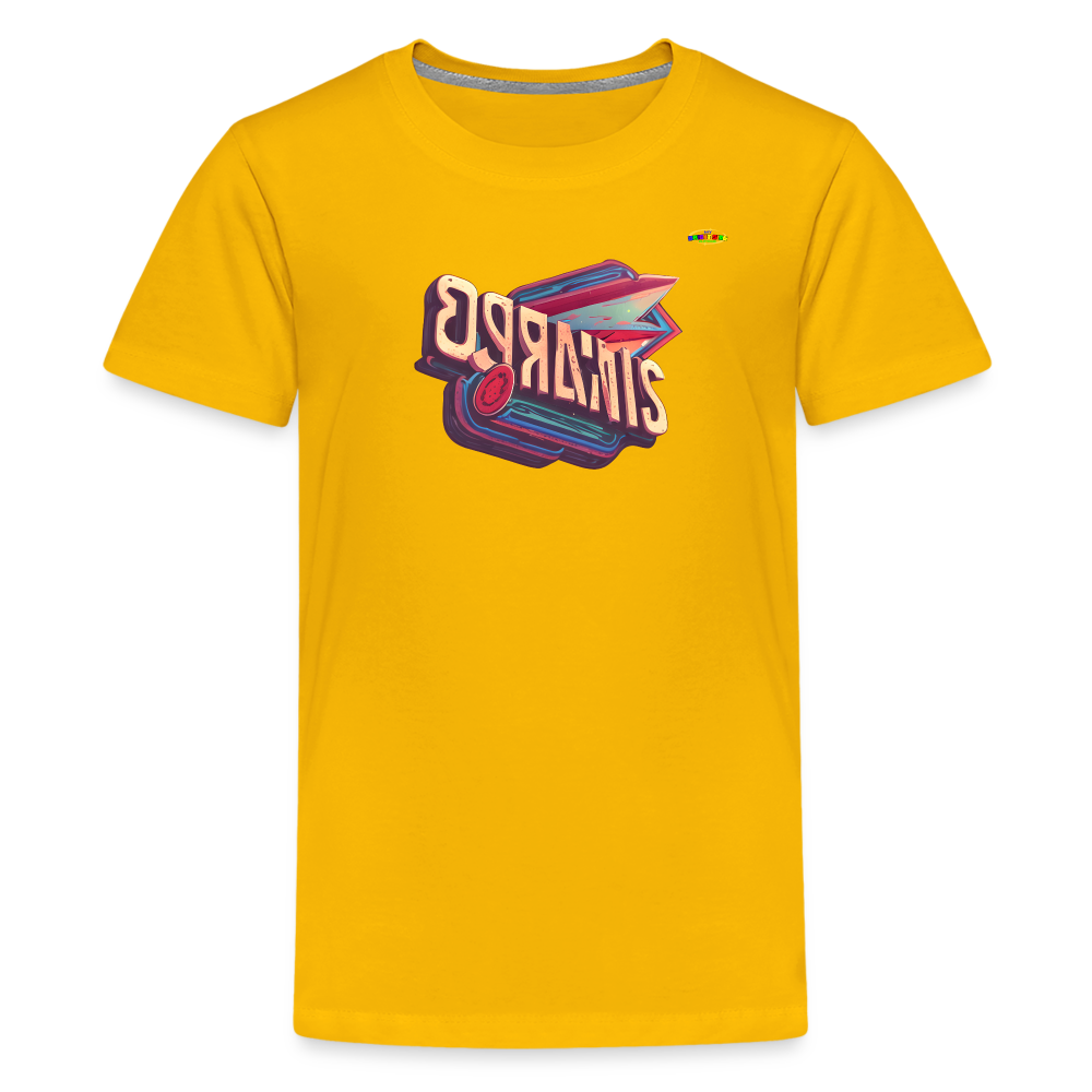 Super Retro 3D Logo Children's Premium T-Shirt -MyBrightSideClothing - sun yellow