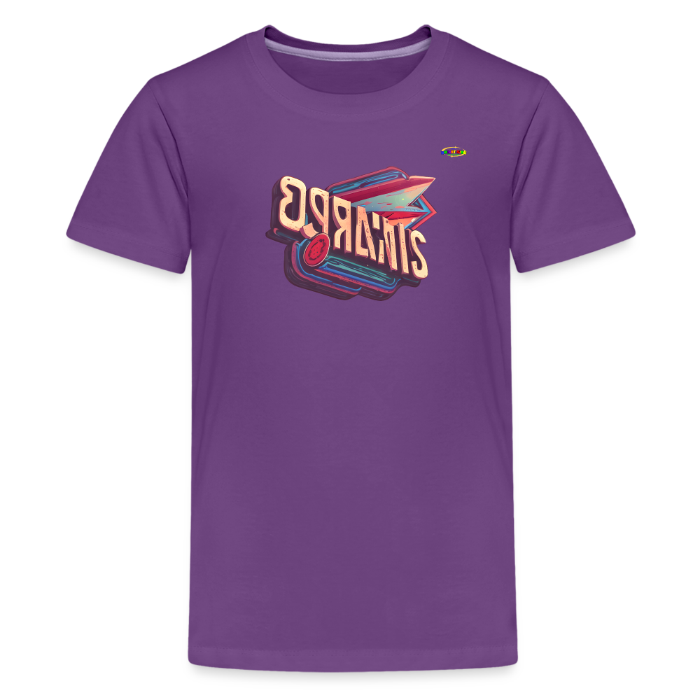 Super Retro 3D Logo Children's Premium T-Shirt -MyBrightSideClothing - purple