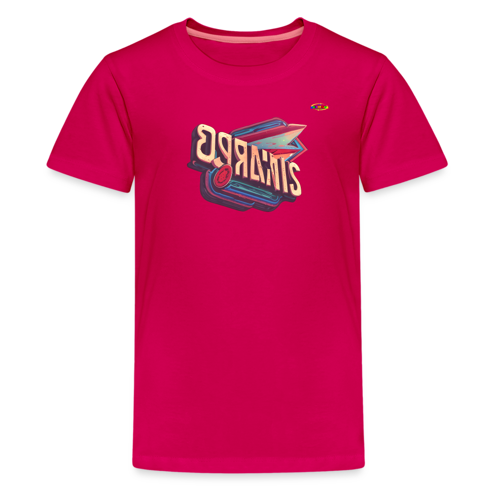 Super Retro 3D Logo Children's Premium T-Shirt -MyBrightSideClothing - dark pink