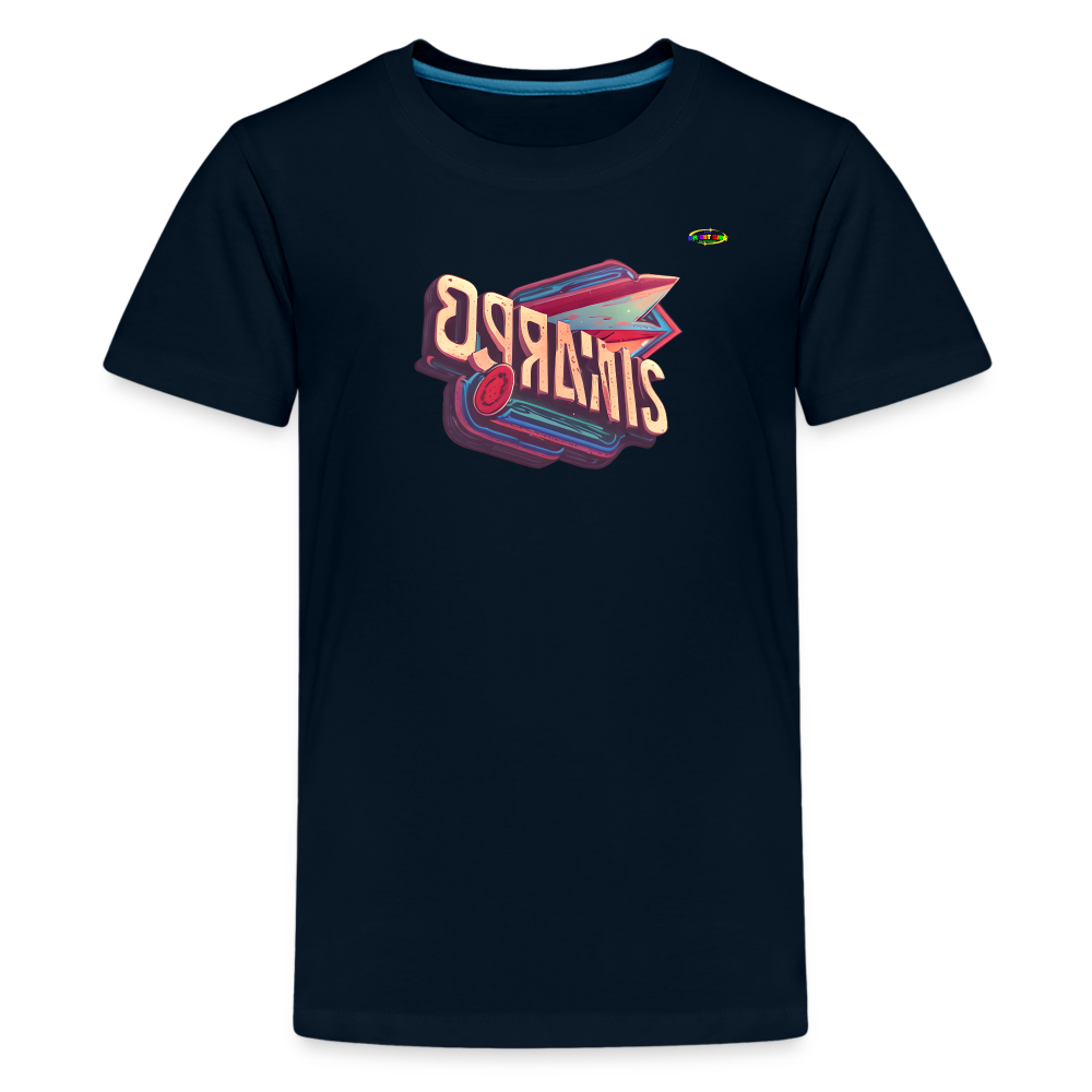 Super Retro 3D Logo Children's Premium T-Shirt -MyBrightSideClothing - deep navy