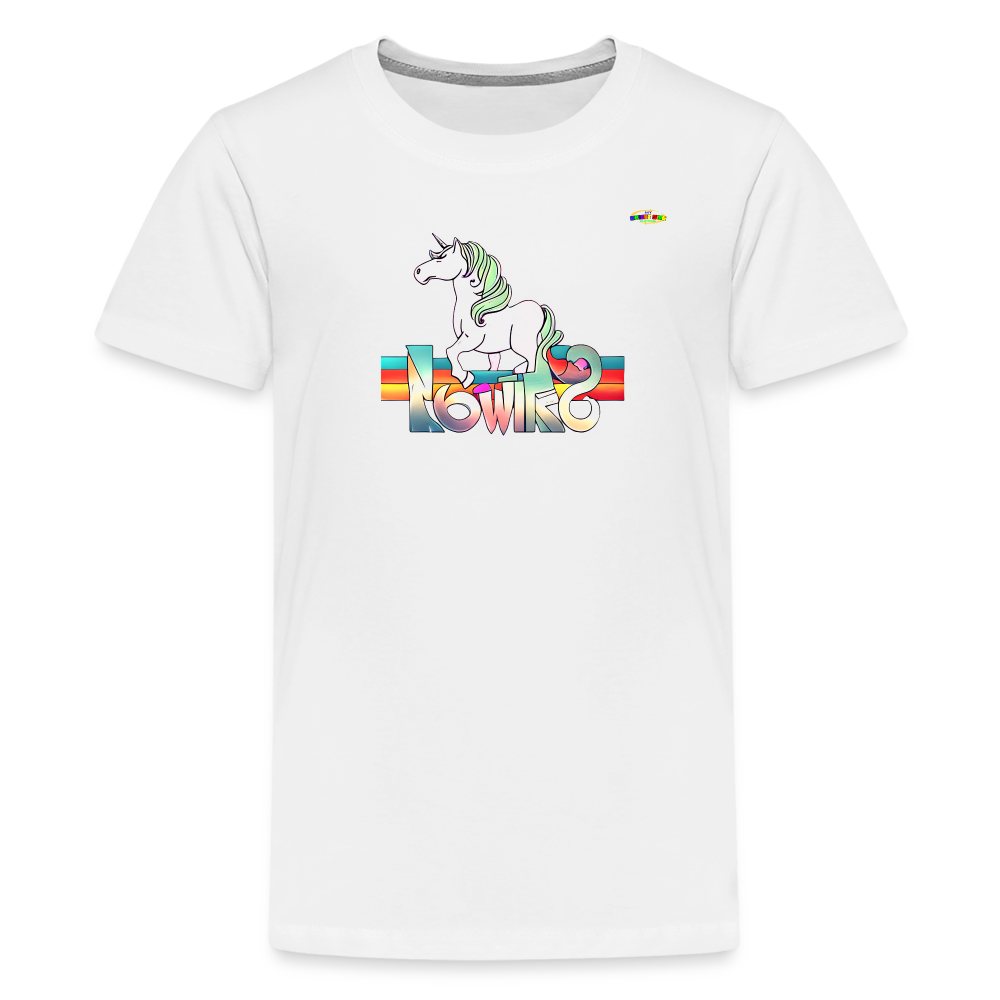 Retro Love Unicorn Logo Children's Premium T-Shirt -MyBrightSideClothing - white