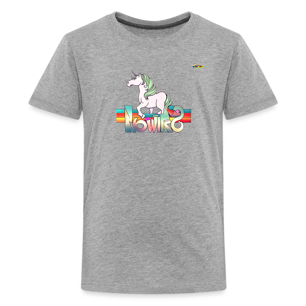 Retro Love Unicorn Logo Children's Premium T-Shirt -MyBrightSideClothing - heather gray