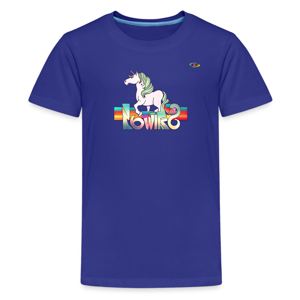 Retro Love Unicorn Logo Children's Premium T-Shirt -MyBrightSideClothing - royal blue