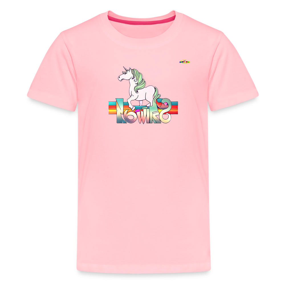 Retro Love Unicorn Logo Children's Premium T-Shirt -MyBrightSideClothing - pink