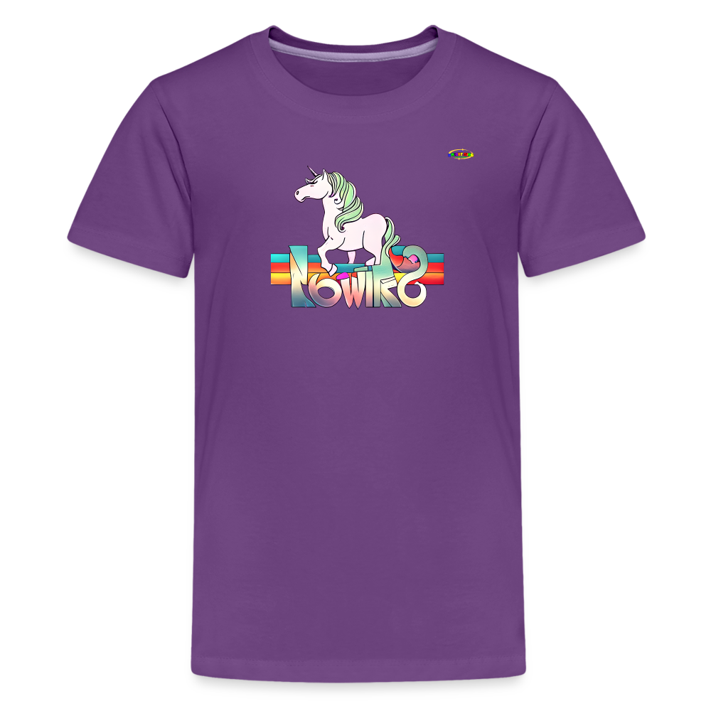 Retro Love Unicorn Logo Children's Premium T-Shirt -MyBrightSideClothing - purple