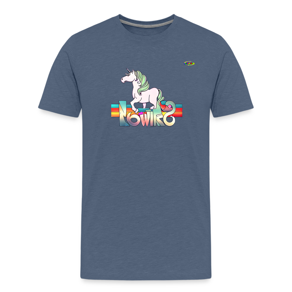 Retro Love Unicorn Logo Children's Premium T-Shirt -MyBrightSideClothing - heather blue