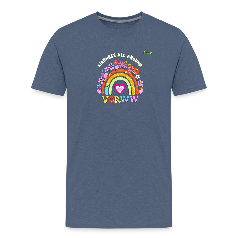 Kindness all around floral rainbow Logo Children's Premium T-Shirt -MyBrightSideClothing - heather blue