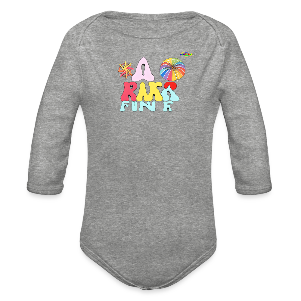 Cute my first summer fun Logo Organic Long Sleeve Baby Bodysuit-MyBrightSideClothing - heather grey