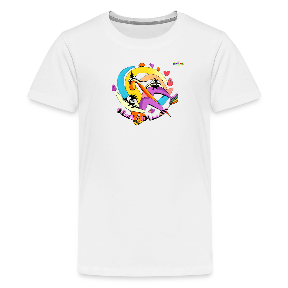 Fast and Colourful Logo Children's Premium T-Shirt -MyBrightSideClothing - white