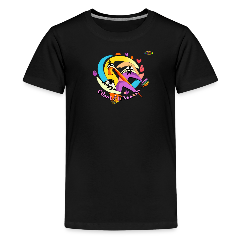 Fast and Colourful Logo Children's Premium T-Shirt -MyBrightSideClothing - black