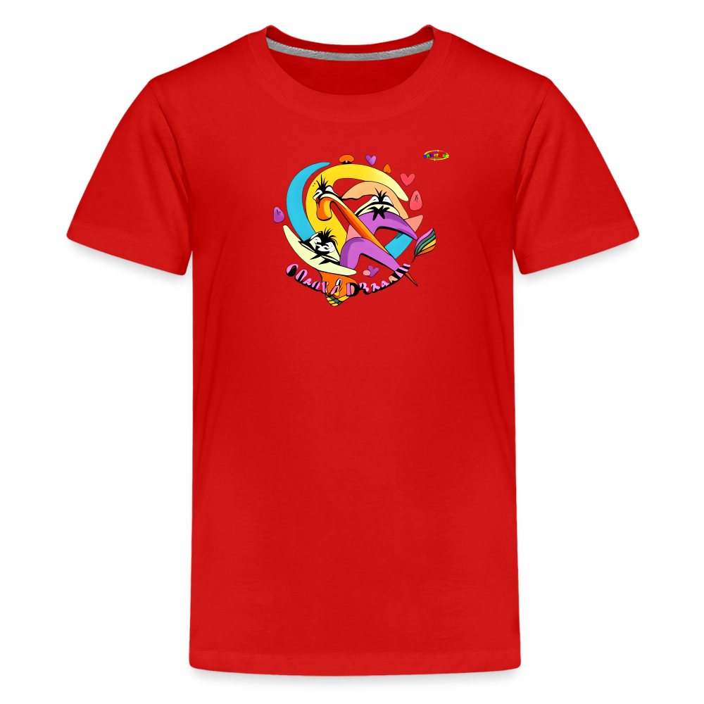 Fast and Colourful Logo Children's Premium T-Shirt -MyBrightSideClothing - red