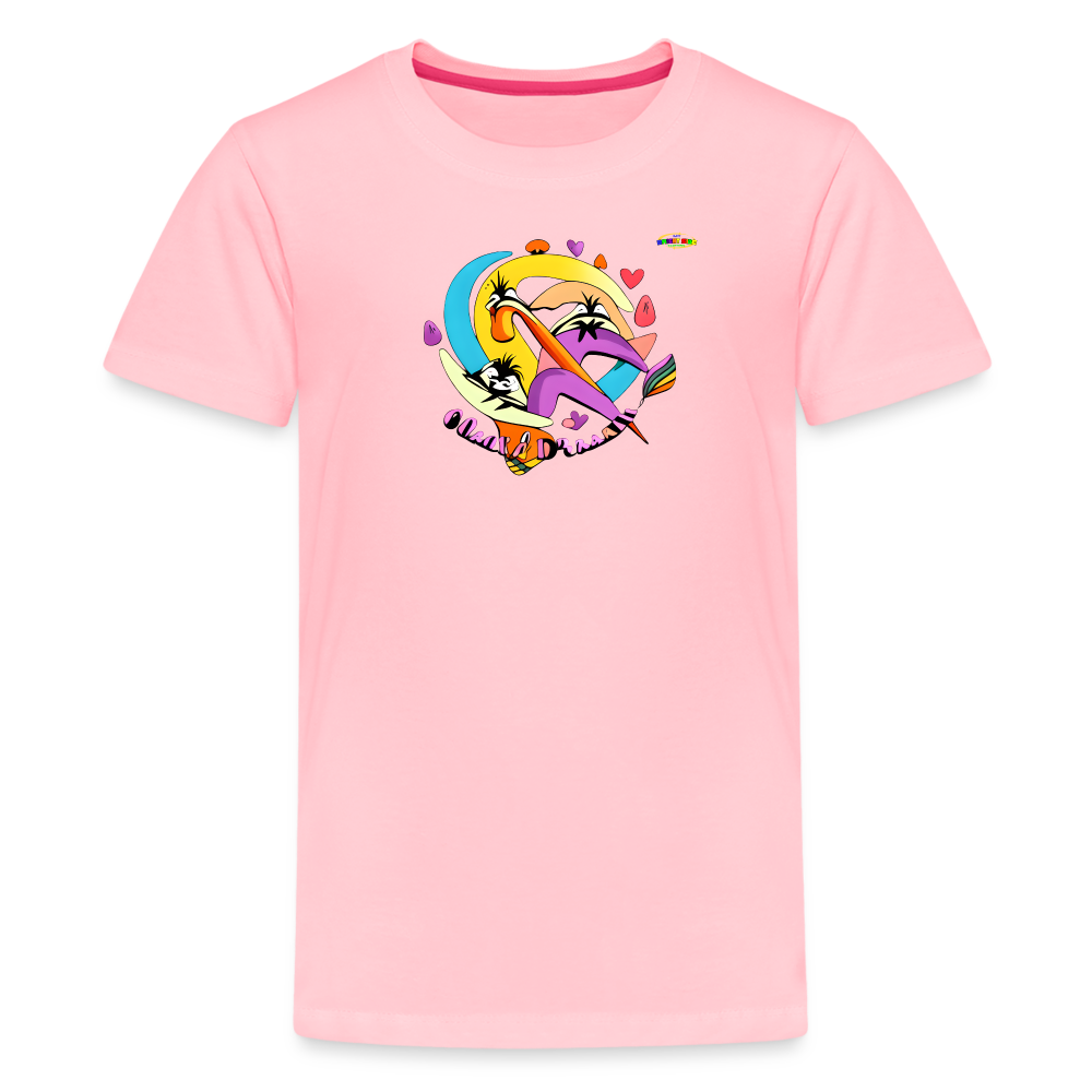 Fast and Colourful Logo Children's Premium T-Shirt -MyBrightSideClothing - pink