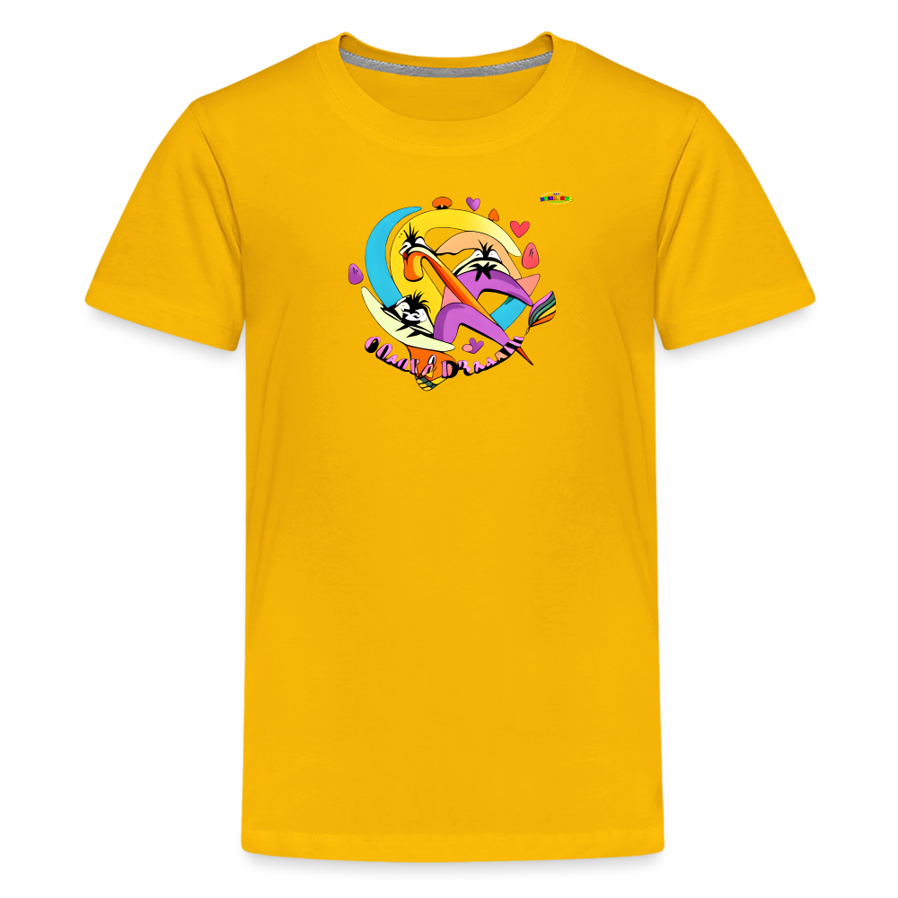 Fast and Colourful Logo Children's Premium T-Shirt -MyBrightSideClothing - sun yellow