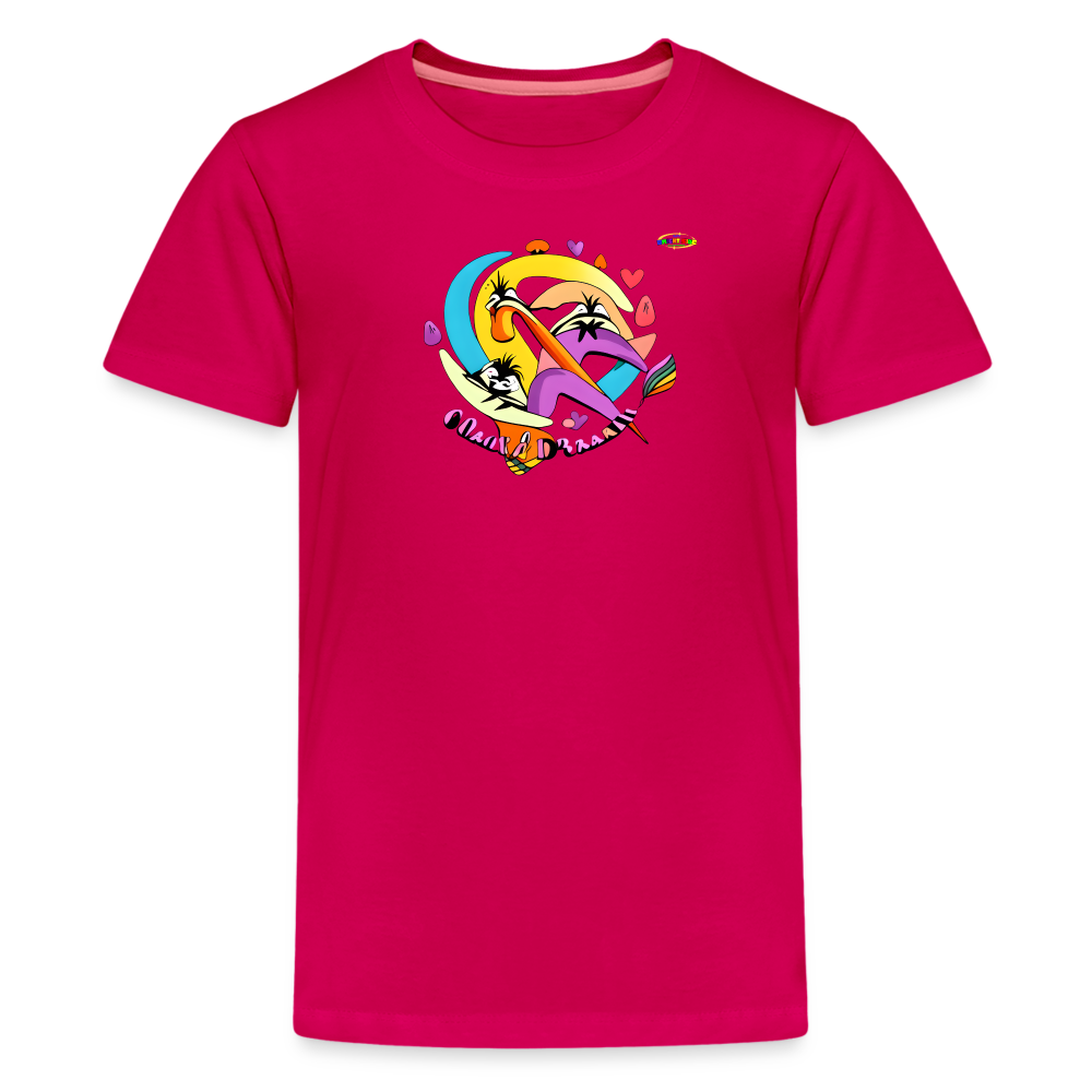 Fast and Colourful Logo Children's Premium T-Shirt -MyBrightSideClothing - dark pink