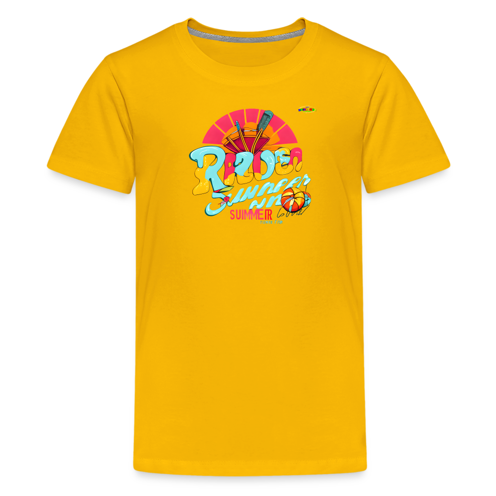 Ready for summer fun Logo Children's Premium T-Shirt -MyBrightSideClothing - sun yellow