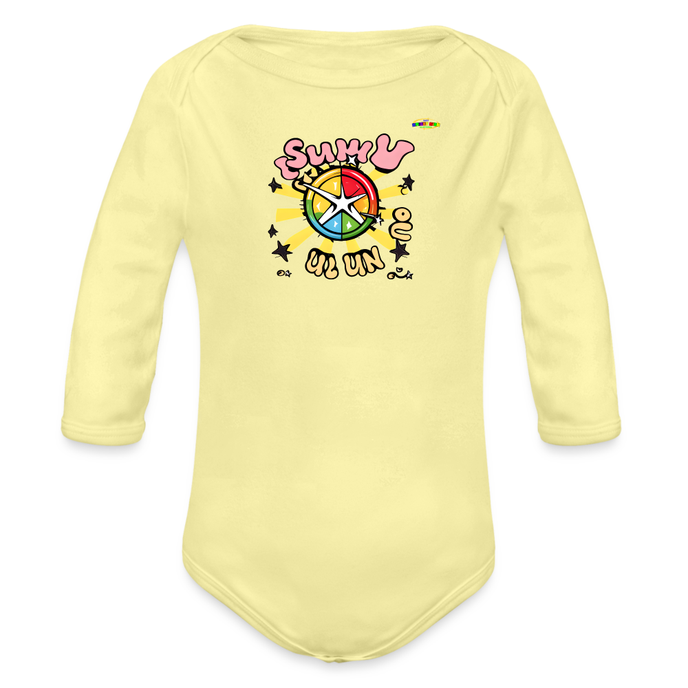 Snuggle Time Organic Long Sleeve Baby Bodysuit-MyBrightSideClothing - washed yellow