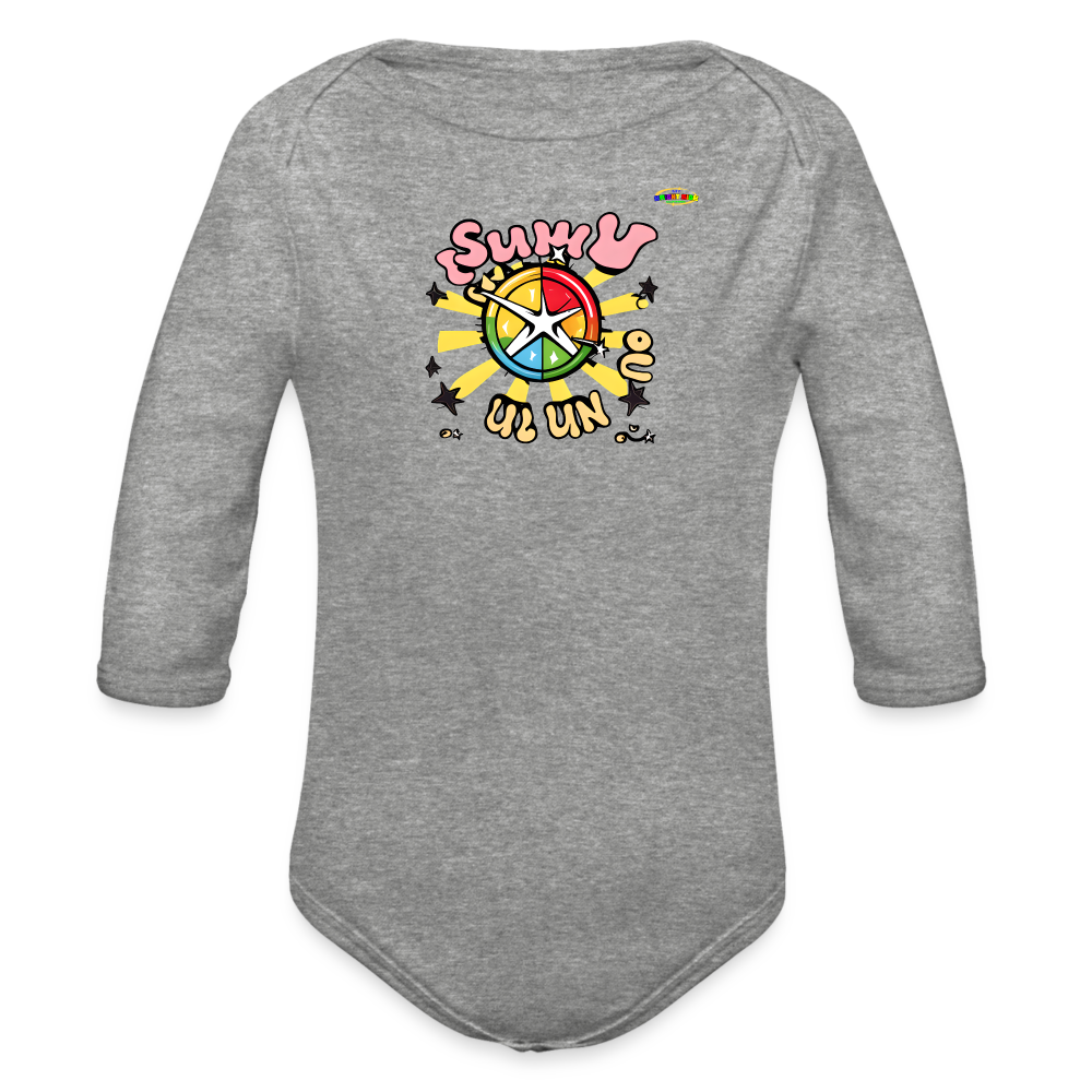 Snuggle Time Organic Long Sleeve Baby Bodysuit-MyBrightSideClothing - heather grey