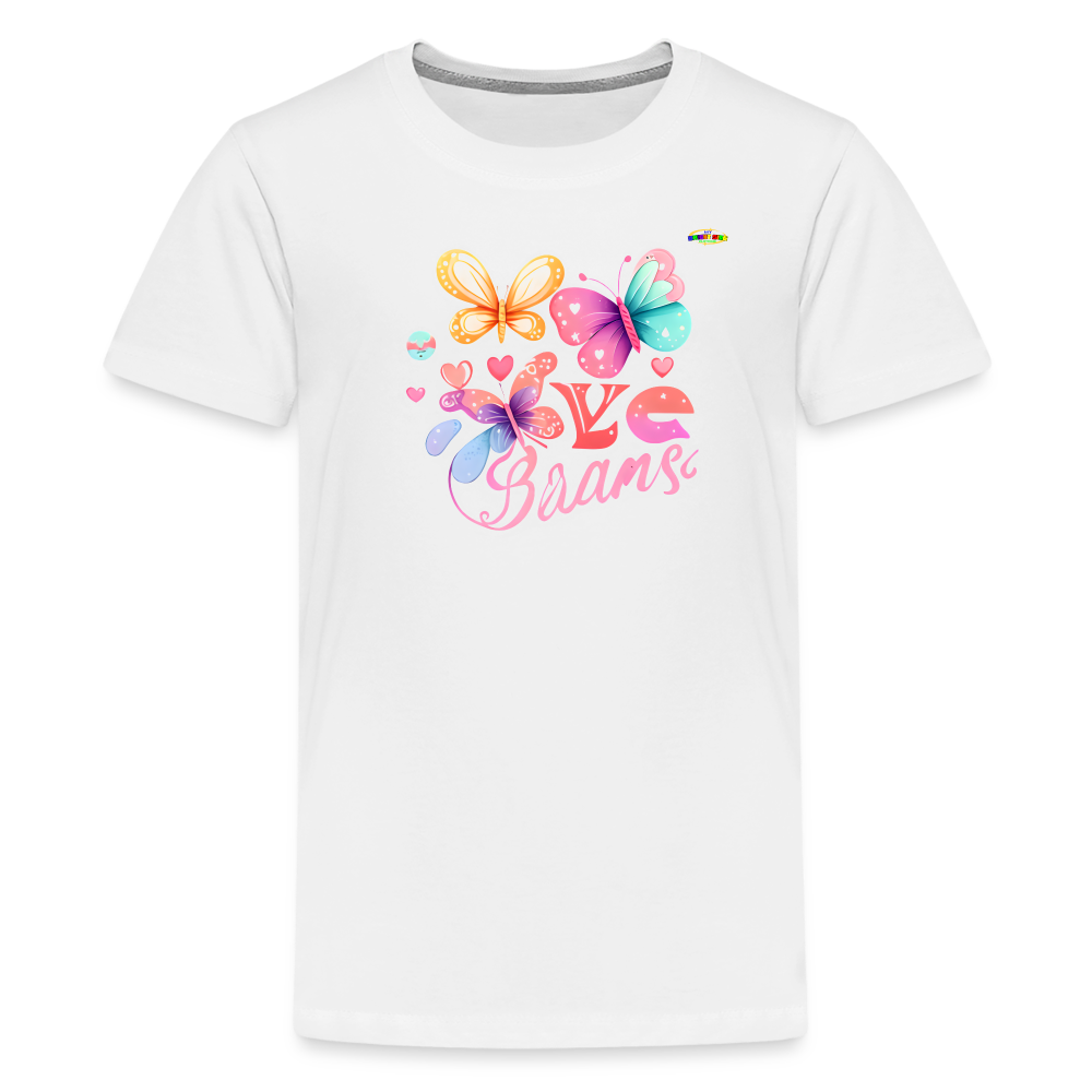 Love Butterfly Logo Children's Premium T-Shirt -MyBrightSideClothing - white