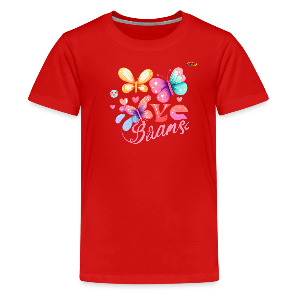 Love Butterfly Logo Children's Premium T-Shirt -MyBrightSideClothing - red