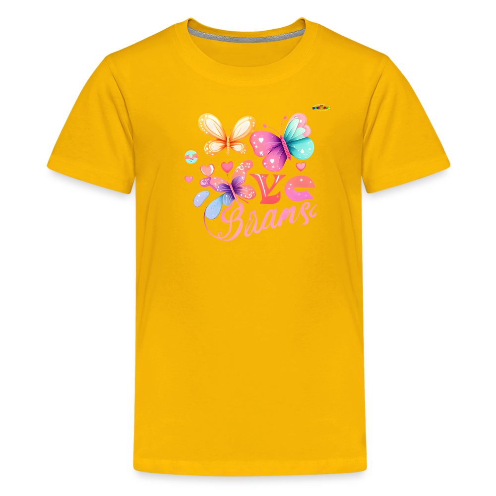 Love Butterfly Logo Children's Premium T-Shirt -MyBrightSideClothing - sun yellow