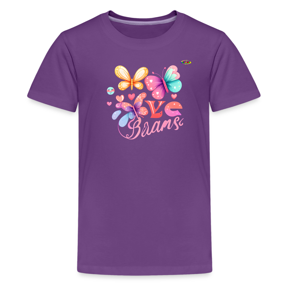 Love Butterfly Logo Children's Premium T-Shirt -MyBrightSideClothing - purple