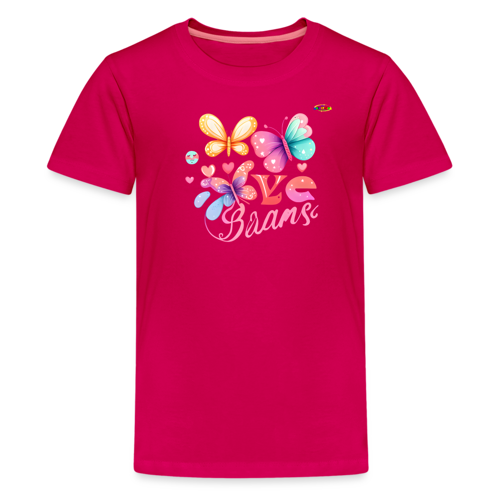 Love Butterfly Logo Children's Premium T-Shirt -MyBrightSideClothing - dark pink