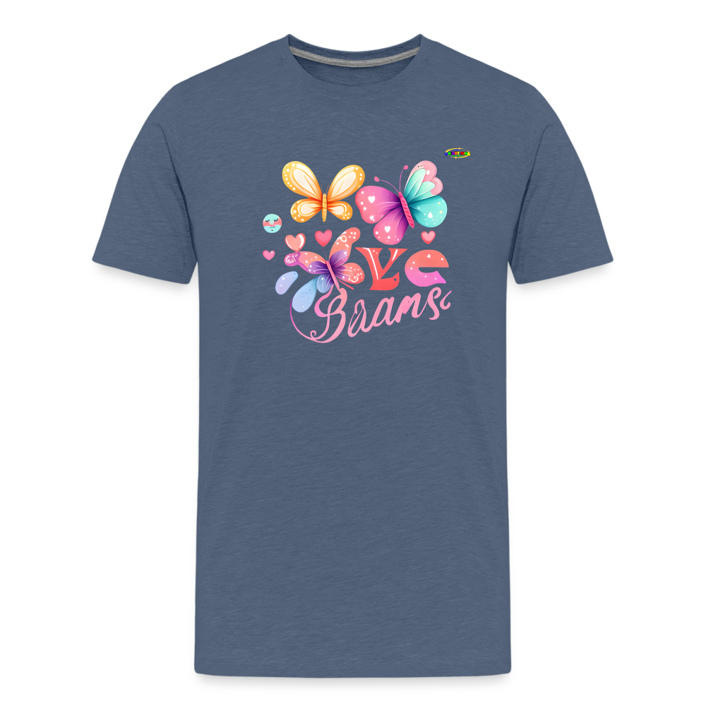 Love Butterfly Logo Children's Premium T-Shirt -MyBrightSideClothing - heather blue