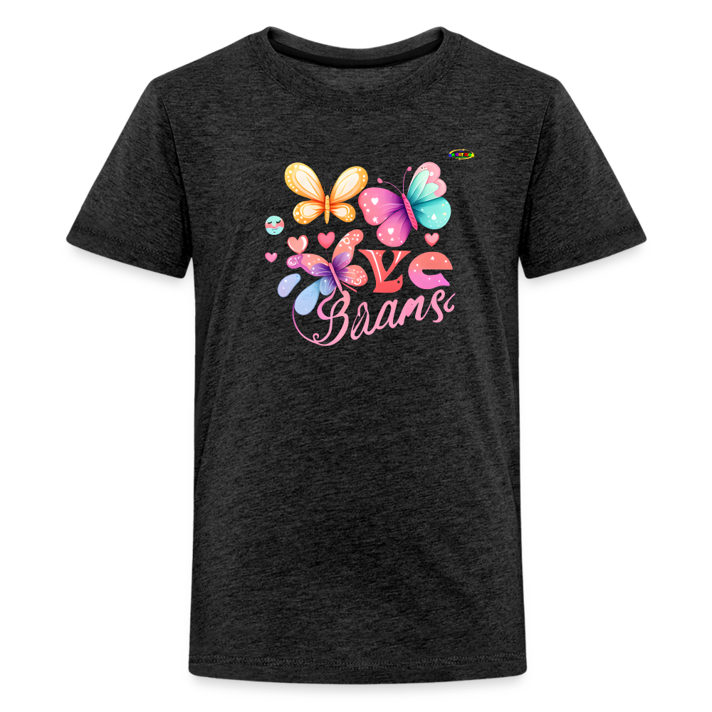 Love Butterfly Logo Children's Premium T-Shirt -MyBrightSideClothing - charcoal grey