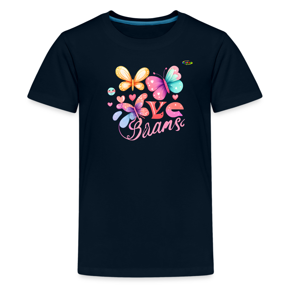 Love Butterfly Logo Children's Premium T-Shirt -MyBrightSideClothing - deep navy