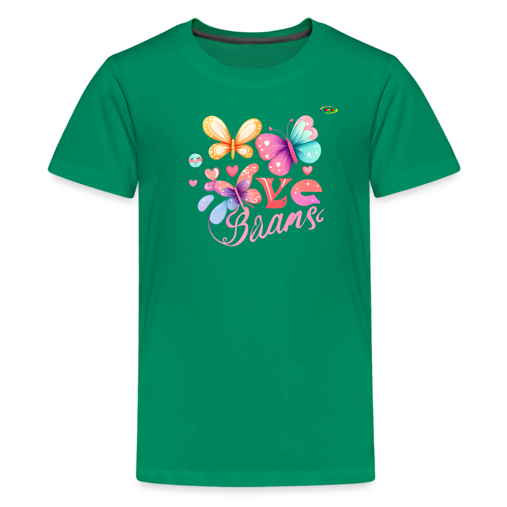 Love Butterfly Logo Children's Premium T-Shirt -MyBrightSideClothing - kelly green