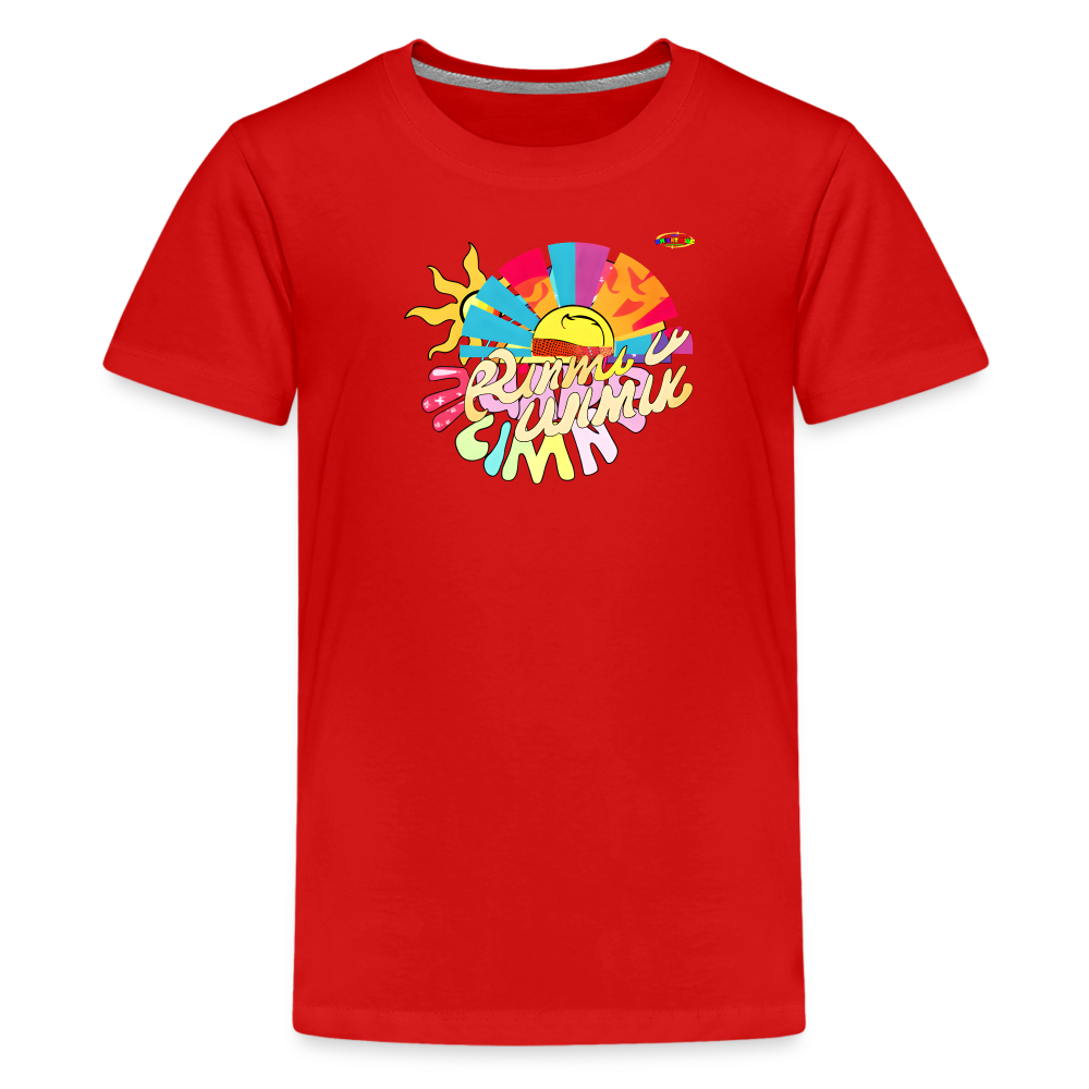 Summer Fun Logo Children's Premium T-Shirt -MyBrightSideClothing - red