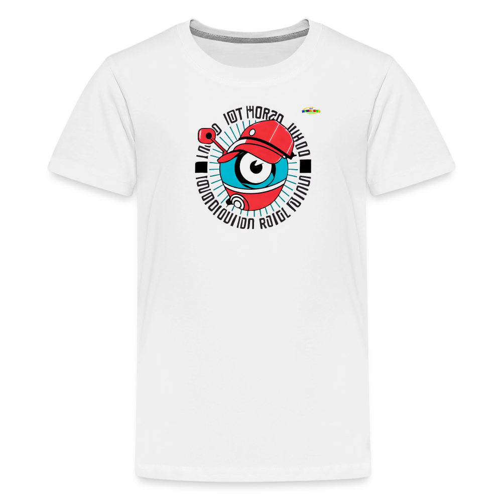 I have my eye on you cute robot Logo Children's Premium T-Shirt-MyBrightSideClothing - white