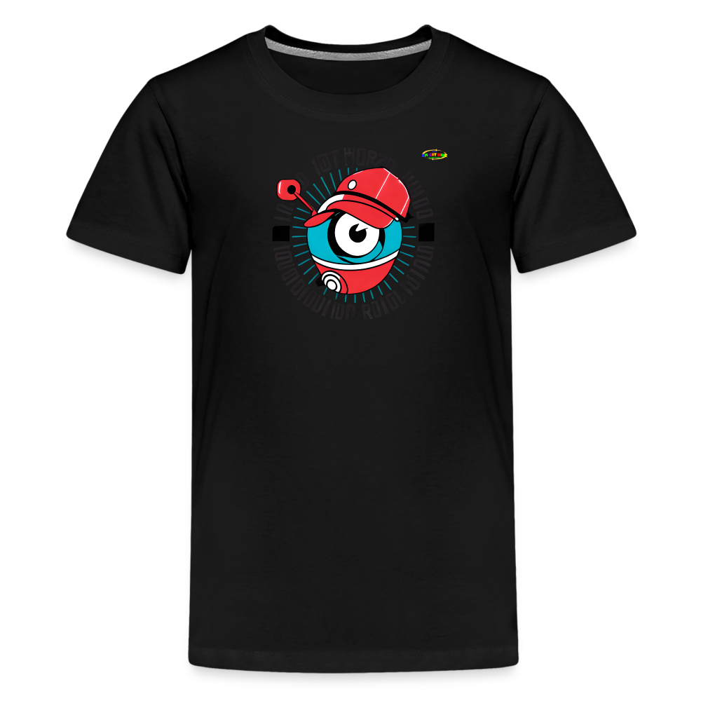 I have my eye on you cute robot Logo Children's Premium T-Shirt-MyBrightSideClothing - black