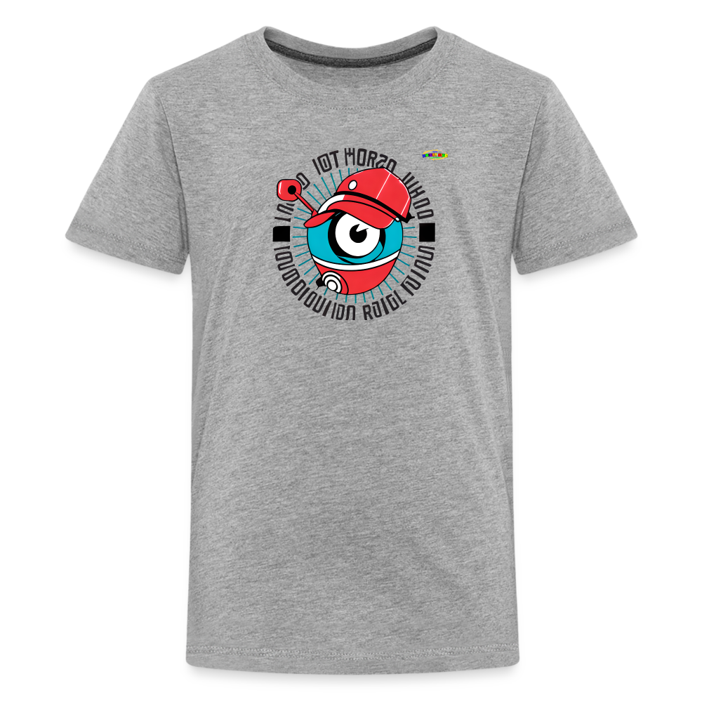 I have my eye on you cute robot Logo Children's Premium T-Shirt-MyBrightSideClothing - heather gray