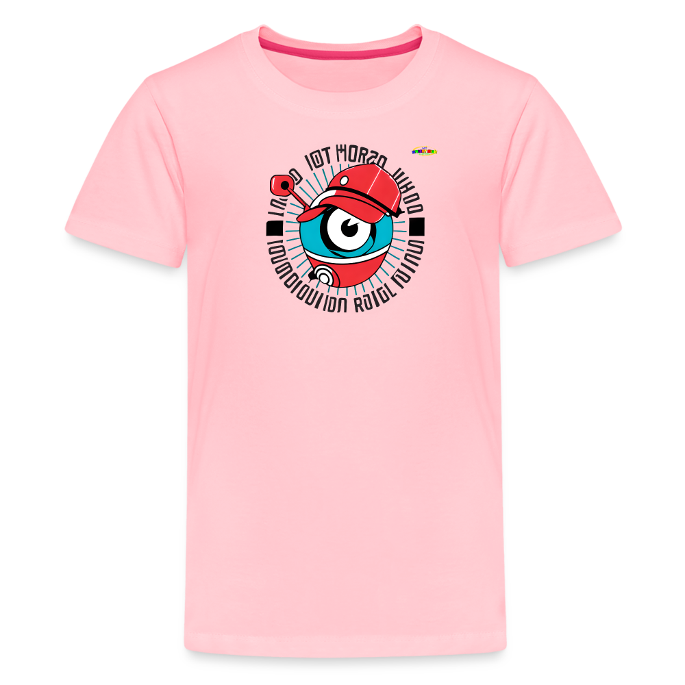 I have my eye on you cute robot Logo Children's Premium T-Shirt-MyBrightSideClothing - pink